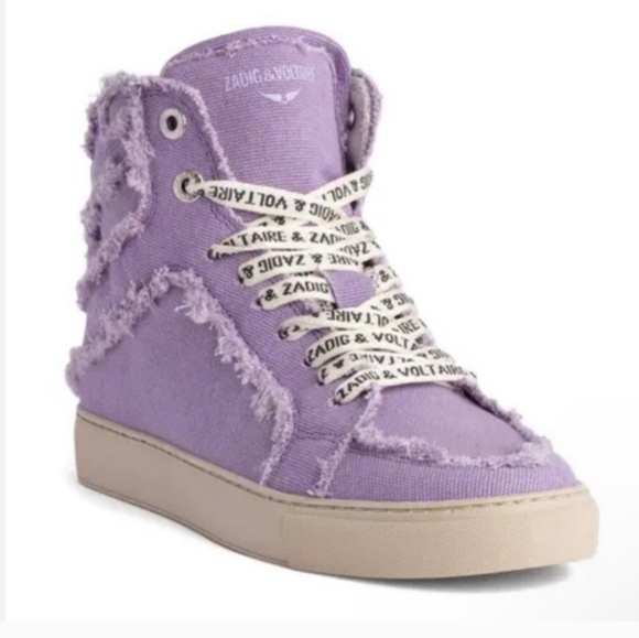 NEW!! Zadig & Voltaire,  High Flash Canvas,  In Boomerang, Size 38, NIB - Picture 1 of 16